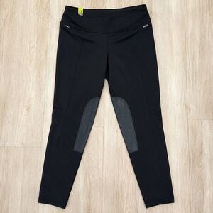 Kerrits Flow Rise Performance Riding Tights Black Fleece Lined XL Knee Patch